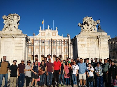 group of tourists in Madrid