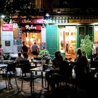 Madrid streets at night