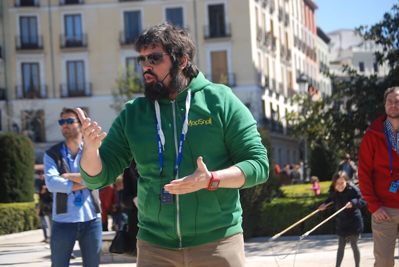 Travel guide Enrique with his group