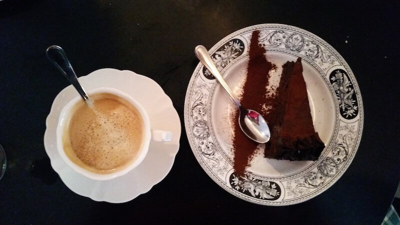 Coffee and piece of cake
