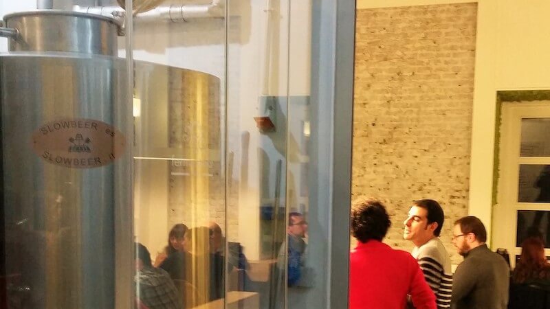 Various people enjoying Madrid at night