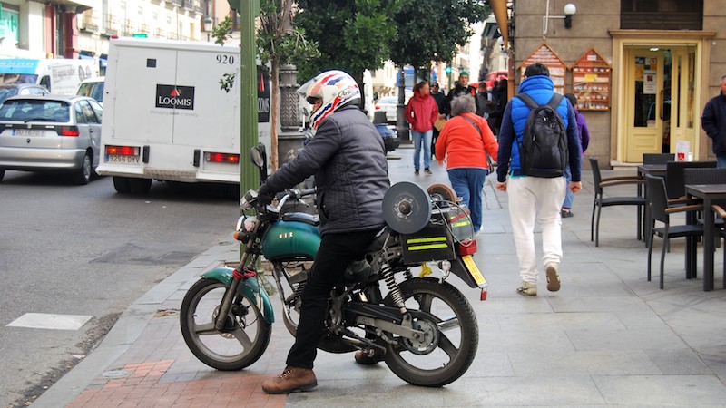 Person riding a motor bike