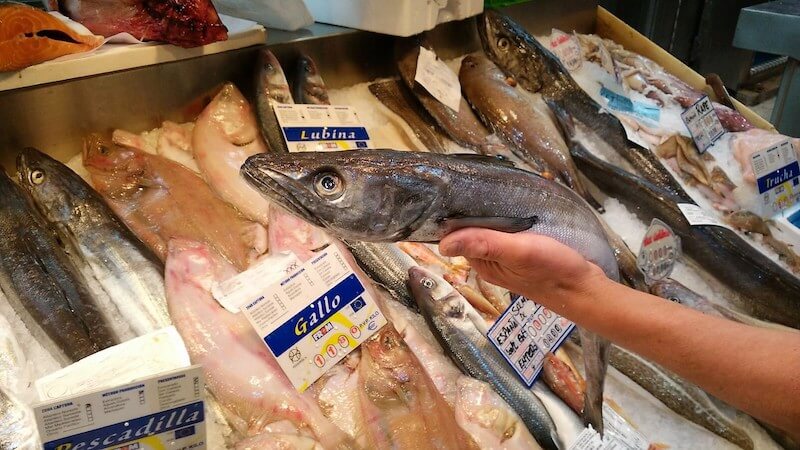 Variuos fish in local seafood market